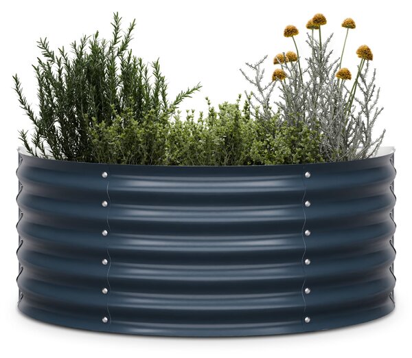 Blumfeldt High Grow Half Circle, полукръгла повдигната леха, 105x43x60 cm, изработена от вълнообразен стоманен лист, лесна за сглобяване, устойчива на ръжда и замръзване