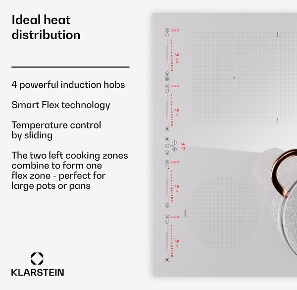 Klarstein Masterzone 60 Hybrid, индукционен плот, за вграждане, 4 гъвкави зони