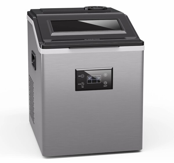 Klarstein FrostMaster, ледогенератор, 40 кг кубчета лед на ден, корпус от неръждаема стомана, LED дисплей, включително лъжичка за лед