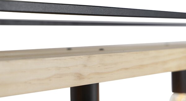 Интелигентна висяща лампа черна с дърво 4-светлина с WiFi G95 - Shelf
