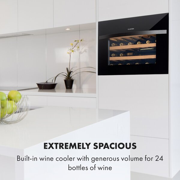 Klarstein Vinsider 24 Built-In Uno, охладител за вино, 1 зона, 24 бутилки, EEK G