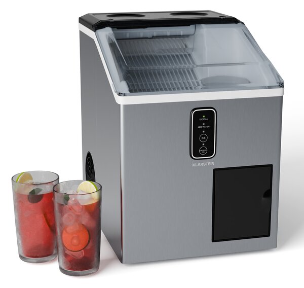 Klarstein Bullet Ice машина за лед, 15 кг лед на ден, Bullet & натрощен лед, Неръждаема стомана