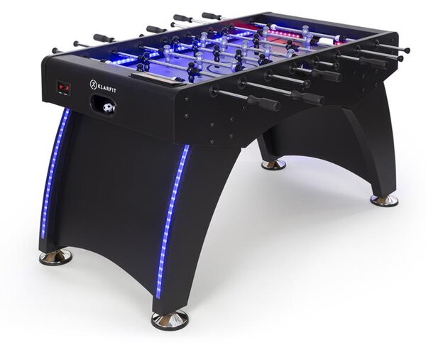 KLARFIT Arrowhead, футбол за маса, 117 x 68, LED осветление, автоматично броене на головете, черна