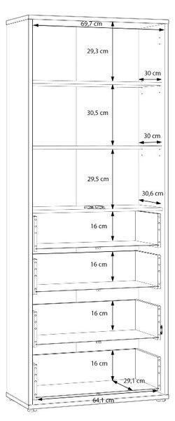 Висок шкаф Alice - 74.5 x 34.9 x 191.9 cm, различни цветове