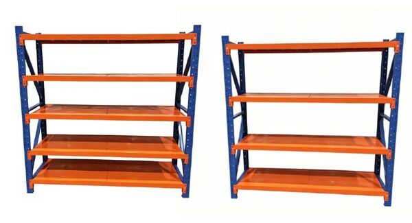 Метален стелаж Heavy - 200 x 60 x 200 cm, различен брой рафтове