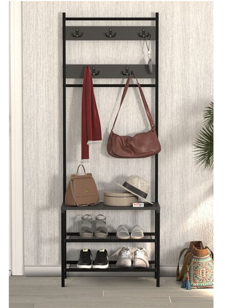 Стояща закачалка Samanyolu - 64.6 x 30.3 x 181.2 cm, антрацит