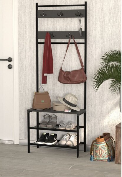 Стояща закачалка Samanyolu - 64.6 x 30.3 x 181.2 cm, антрацит