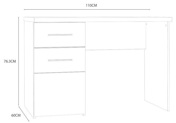 Бюро Combino Spezial - 110 x 60 x 76.3 cm, дъб сонома / венге
