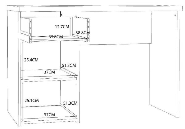 Бюро Combino Spezial - 110 x 60 x 76.3 cm, дъб сонома / венге