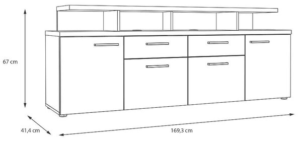 ТВ шкаф Compton - 169.3 x 41.4 x 67 cm, различни цветове