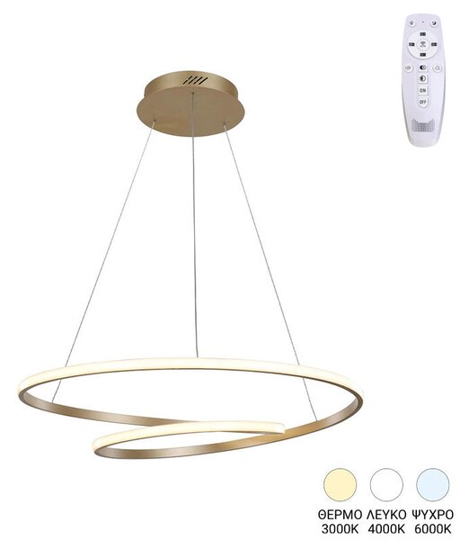 Плафон Rexon led златист метал d49x12см