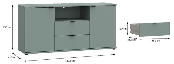 ТВ шкаф Ganymede - 129.8 х 63.1 х 41.3 cm, различни цветове