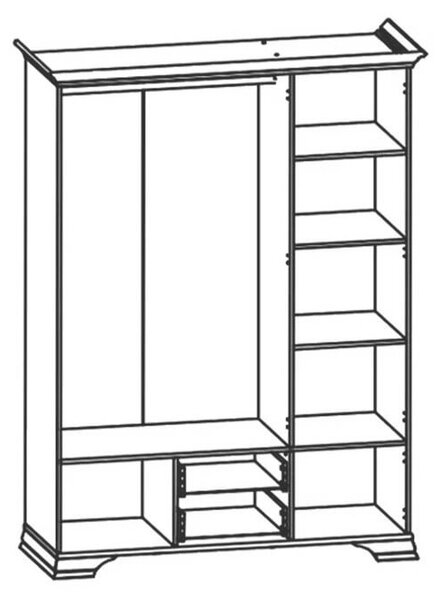 Гардероб Kentuki - 159.5 x 225 x 61 cm, алпийско бяло