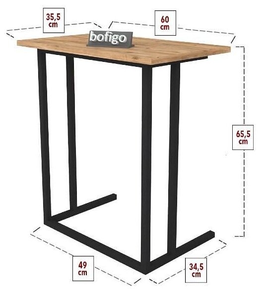 Помощна маса Metal Laptop Table - бор