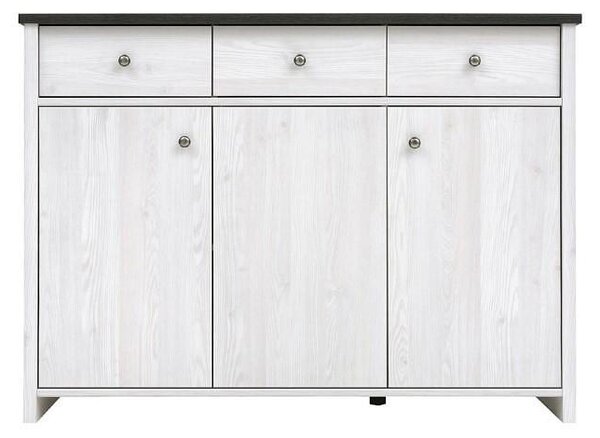 Скрин Porto KOM3D3S - 128.5 x 94 x 40 cm, бяло/сиво