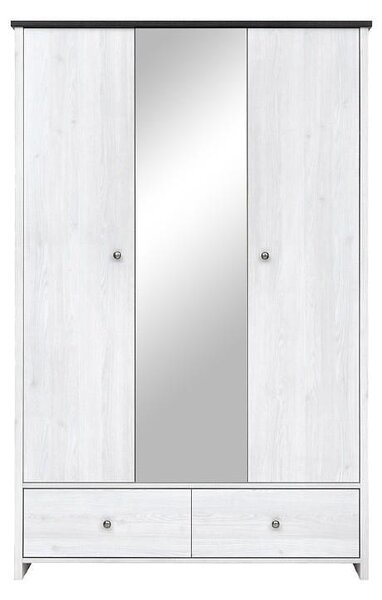 Гардероб Porto SZF2D1L2S - 128.5 x 199.5 x 55.5 cm, бяло/сиво