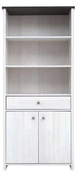 Етажерка Porto REG2D1S - 88.5 x 199.5 x 40 cm, бяло/сиво