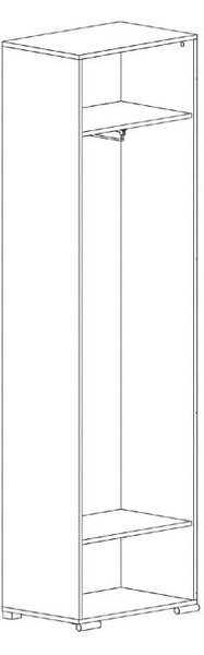 Шкаф Azteca SZF1D/21/6 - 60 x 41 x 210 cm, бял гланц