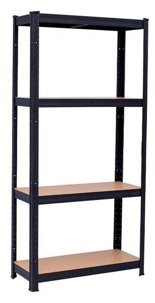 Метален стелаж - 180 х 90 х 40 cm, черен, различен брой рафтове