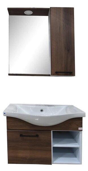 Модулен шкаф за баня Asya Eco - 65 cm, дървесен