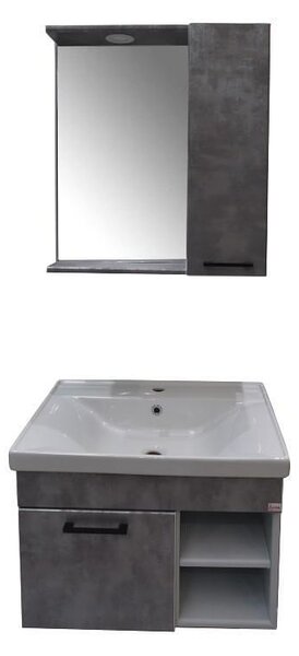 Модулен шкаф за баня Asya - 65 cm, хром