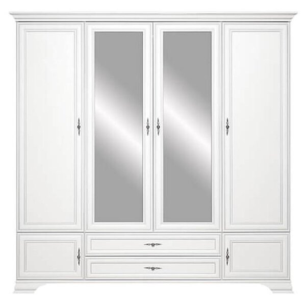 Гардероб Kentuki - 227.5 x 225 x 61 cm, алпийско бяло