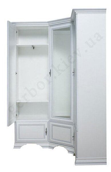 Ъглов гардероб Kentuki SZFN5D - 136.5 x 136.5 x 225 cm, алпийско бяло