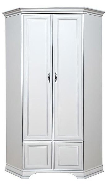 Ъглов гардероб Kentuki SZFN2D - 97.5 x 97.5 x 225 cm, алпийско бяло