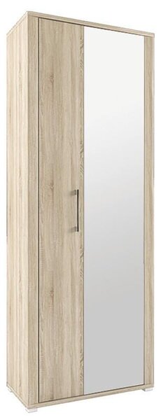 Шкаф за антре с огледало Go - 82 х 220 х 40 cm, дъб сонома