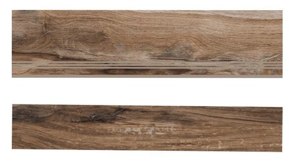 Стъпало от гранитогрес Cherry Wood Brown - стъпало 30 x 120 cm / чело 17 x 120 cm