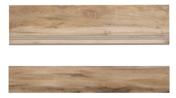 Стъпало от гранитогрес Cedar Wood Beige - 30 x 120 cm / чело 17 x 120 cm
