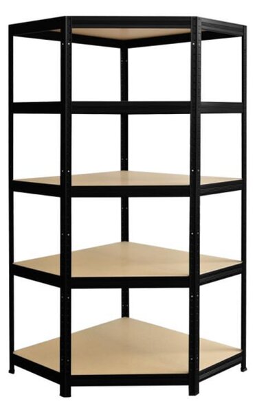 Ъглов метален стелаж - MDF, 5 х 175 kg, 180 x 90 x 90 x 40 x 40 cm