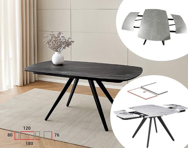 Разтегателната трапезна маса Compact - 120-180 x 80 x 76 cm, различни цветове