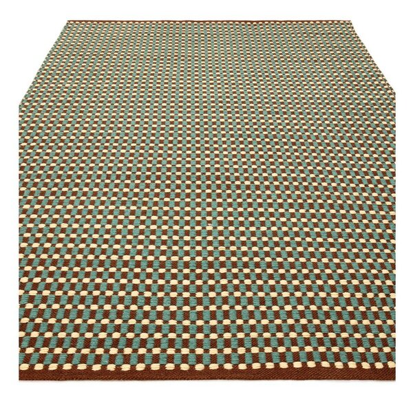 Тюркоазен ръчно изработен килим със смес от вълна 120x170 cm Ember – MADE