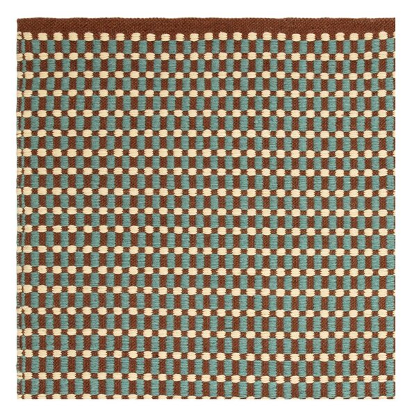 Тюркоазен ръчно изработен килим със смес от вълна 120x170 cm Ember – MADE