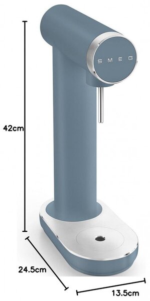 Машина за сода SMEG Collezione SKC01SBM, 800 мл, CO2, Предпазен клапан, Тавичка за отцеждане, Ръчна, Син