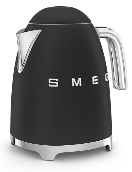 Електрическа кана SMEG KLF03BLMEU, 2400 W, 1.7 л, 360° основа, Матово покритие, Черен
