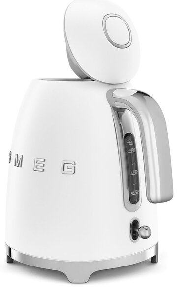 Електрическа кана SMEG KLF03WHMEU, 2400 W, 1.7 л, 360° основа, Матово покритие, Бял