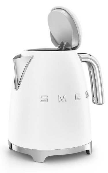 Електрическа кана SMEG KLF03WHMEU, 2400 W, 1.7 л, 360° основа, Матово покритие, Бял