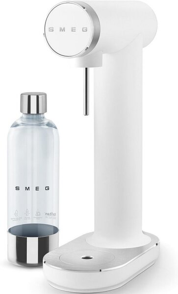 Машина за сода SMEG Collezione SKC01WHM, 800 мл, CO2, Предпазен клапан, Тавичка за отцеждане, Ръчна, Бял мат