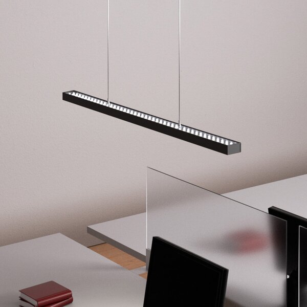 Arcchio LED висяща лампа за офис Jolinda, черна, 118cm, нагоре/надолу, Черен, кабинет / офис, Метал, Модерен