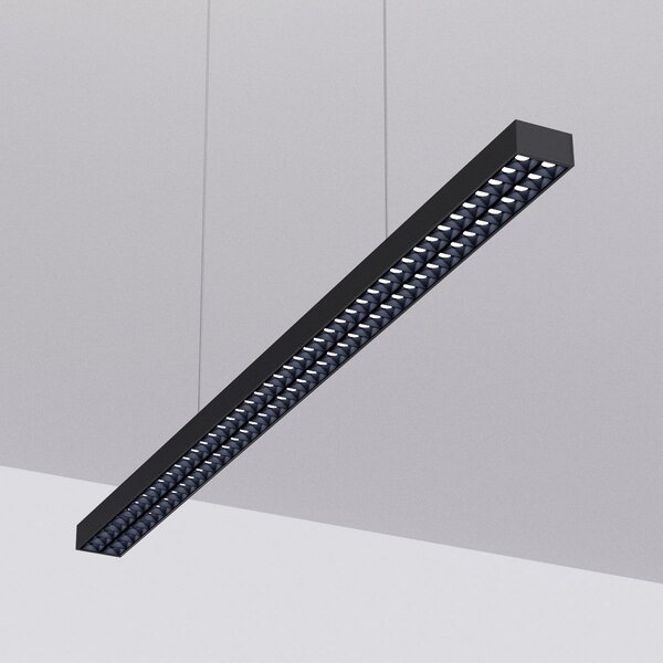 Arcchio LED висяща лампа за офис Jolinda, черна, 118cm, нагоре/надолу, Черен, кабинет / офис, Метал, Модерен