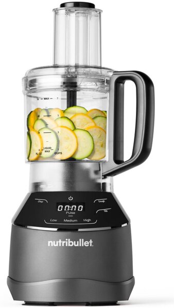 Блендер 3в1 Nutribullet Triple Prep System NBF580B, 1500W, 1.8 л, 8 програми, 3 скорости, 8 програми, Разпознаване на приставки, Тъч управление, Черен/сив