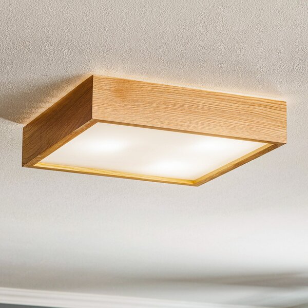 TEMAR LIGHTING Таванно осветление Quatro DR с дървена рамка, 38,5 см, Затъмняване, Дърво, Дневна/трапезария, Дървесина, Модерен