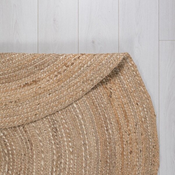 Килим Capri от юта кръгъл натурален 180X180 см, Flair Rugs