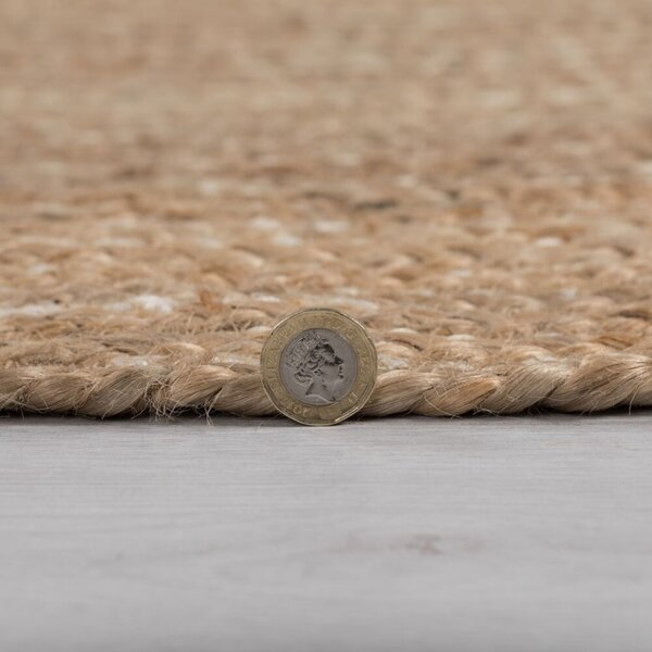 Килим Capri от юта кръгъл натурален 180X180 см, Flair Rugs
