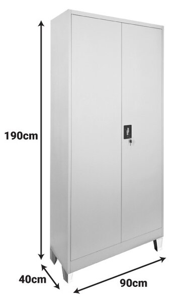 Метален гардероб Ugren Светлосив 90x40x190 см