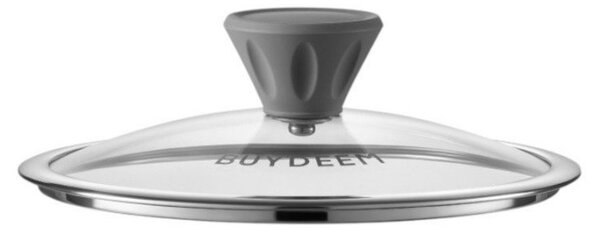 Касерола BUYDEEM CP141, 1.8 л, Стъклен капак, Лят алуминий, Без PFOA, Незалепващо покритие, Жълт