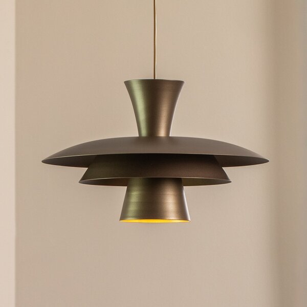 Luminex Висяща лампа Plato, титанов цвят, метал, Ø 38 cm, E27, Затъмняване, Сив, Дневна/трапезария, Метал, Модерен
