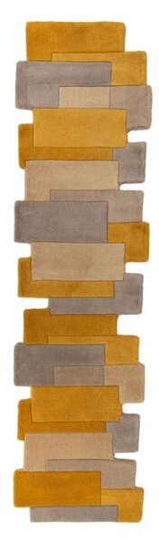 Пътека Collage Жълт Охра/Естествен 60X230 см, Flair Rugs